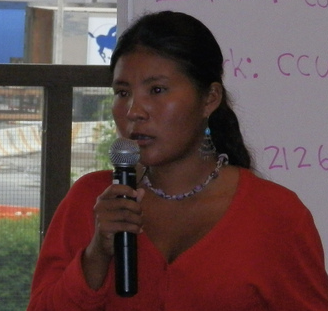 Zenaida speaking at the UN Permanent Forum on Indigenous Issues in New York